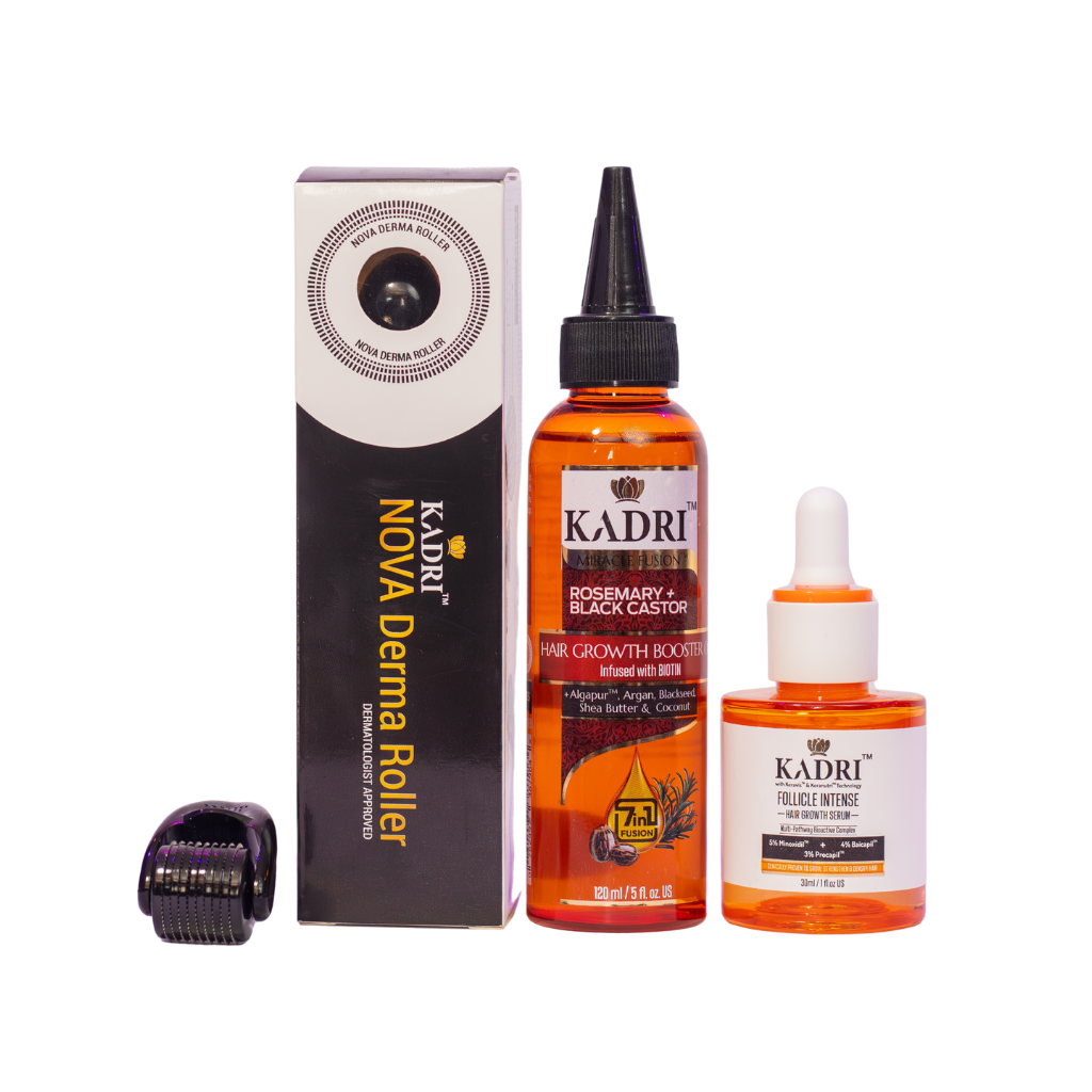 Kadri 3-in-1 Hair Growth Bundle (Serum + Hair Oil + Dermaroller)